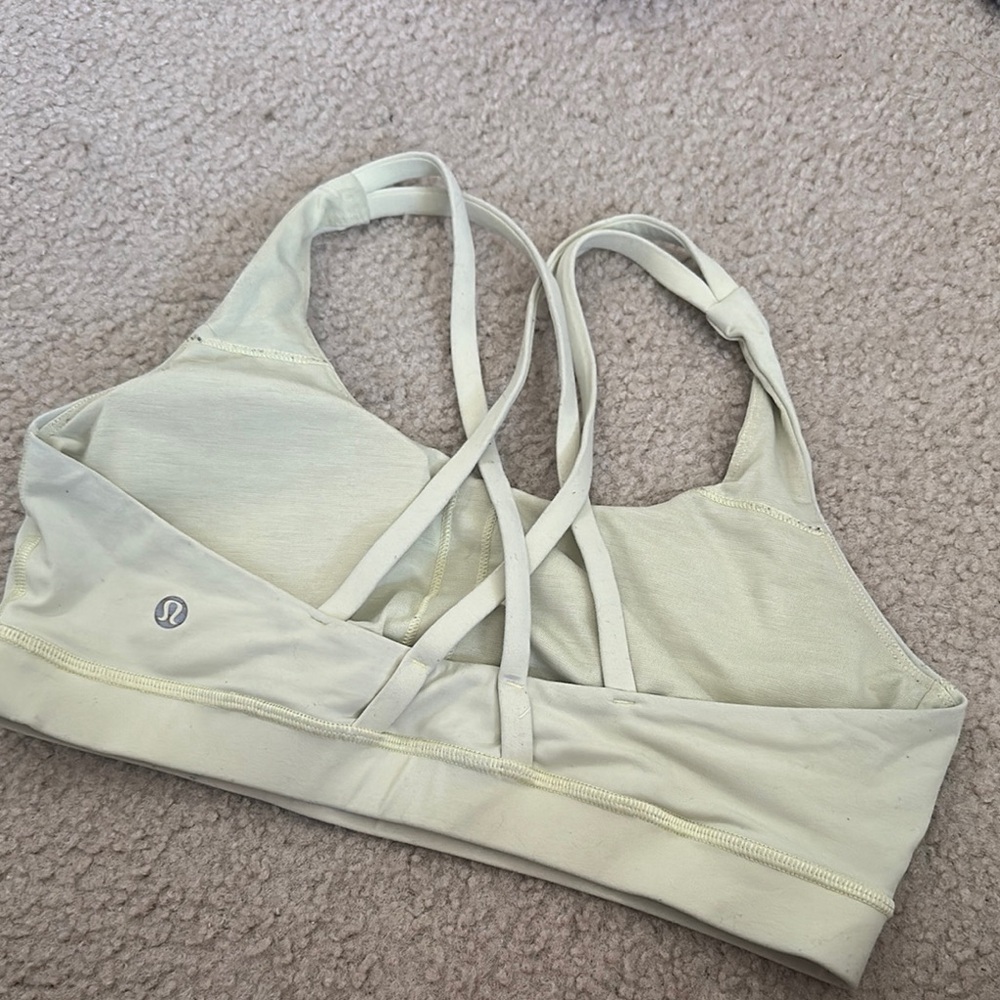 Lululemon Athletica Cream Strappy Sports Bra